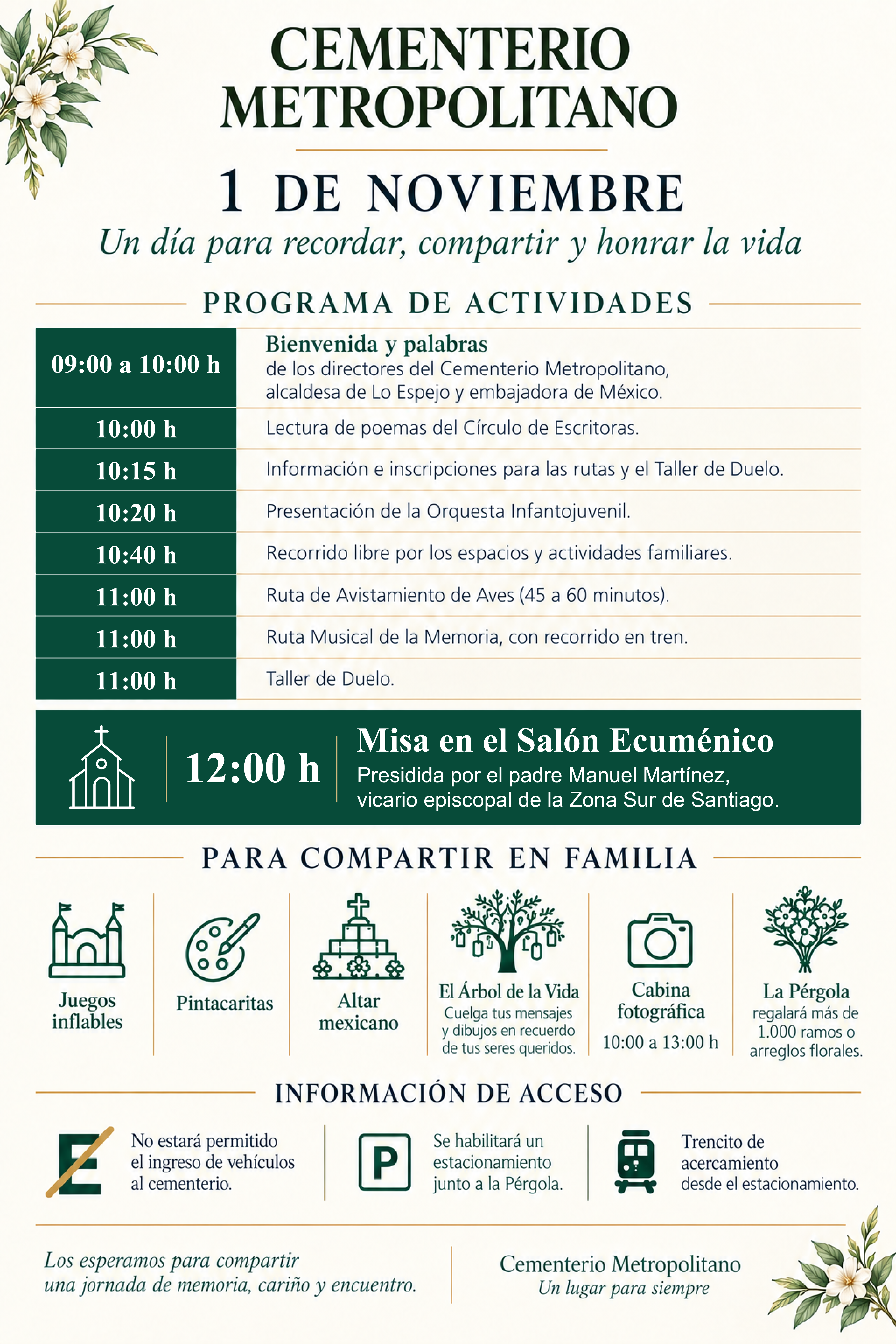 Programa de actividades 1 de noviembre